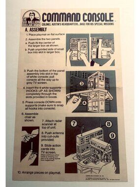 Six Million Dollar Man Command Console Instructions 1976 Kenner